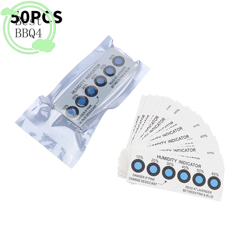 BBQ4 Humidity Indicator Card For Testing Humidity In Closed Containers10%-60% Test Paper Card Blue Six-point Humidity Card