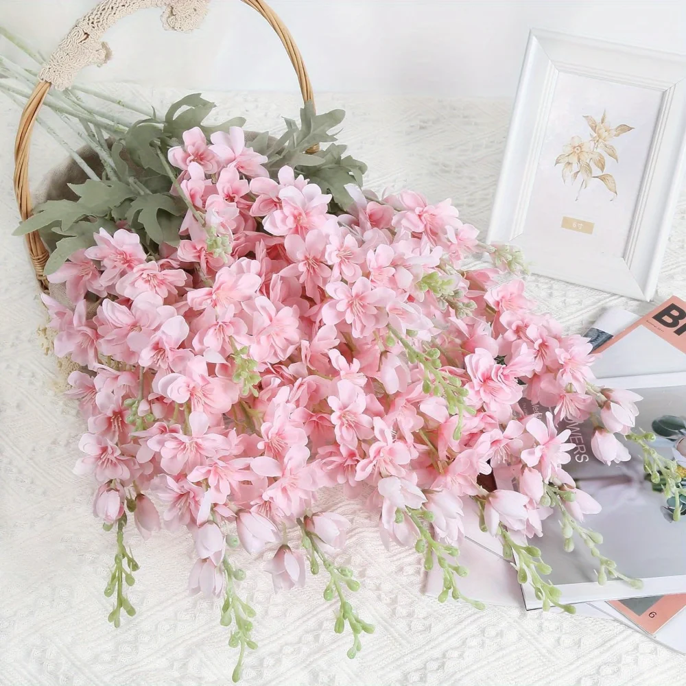 

6pcs Artificial Flowers Long Stem Artificial Flowers For Tall Vase For Garden Arrangement Decoration For Wedding Decoration, Fo
