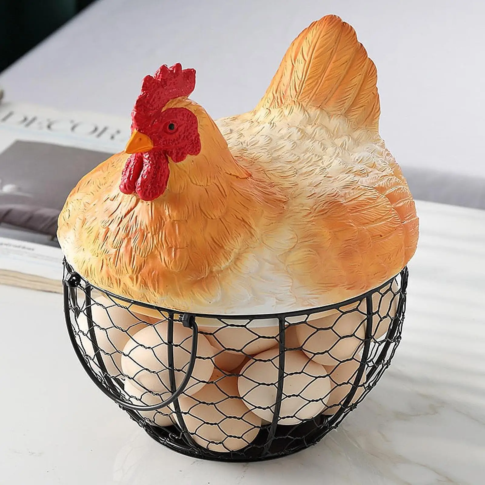 Egg Basket Organizer Basket with Lid Garlic Basket for Fruit Snack Kitchen