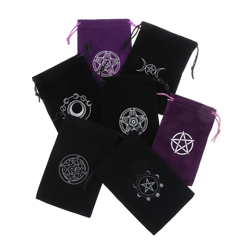 1Pc Velvet Tarots Oracle Cards Storage Bag Runes Constellation Witch Divination Accessories Jewelry Dice Bag Drawstring Pouch
