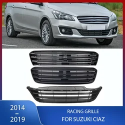 Front Bumper Upper Radiator Grille Lower Racing Grill Bright Strip Sticker Trim For Suzuki Ciaz 2014 2015 2016 2017 2018 2019
