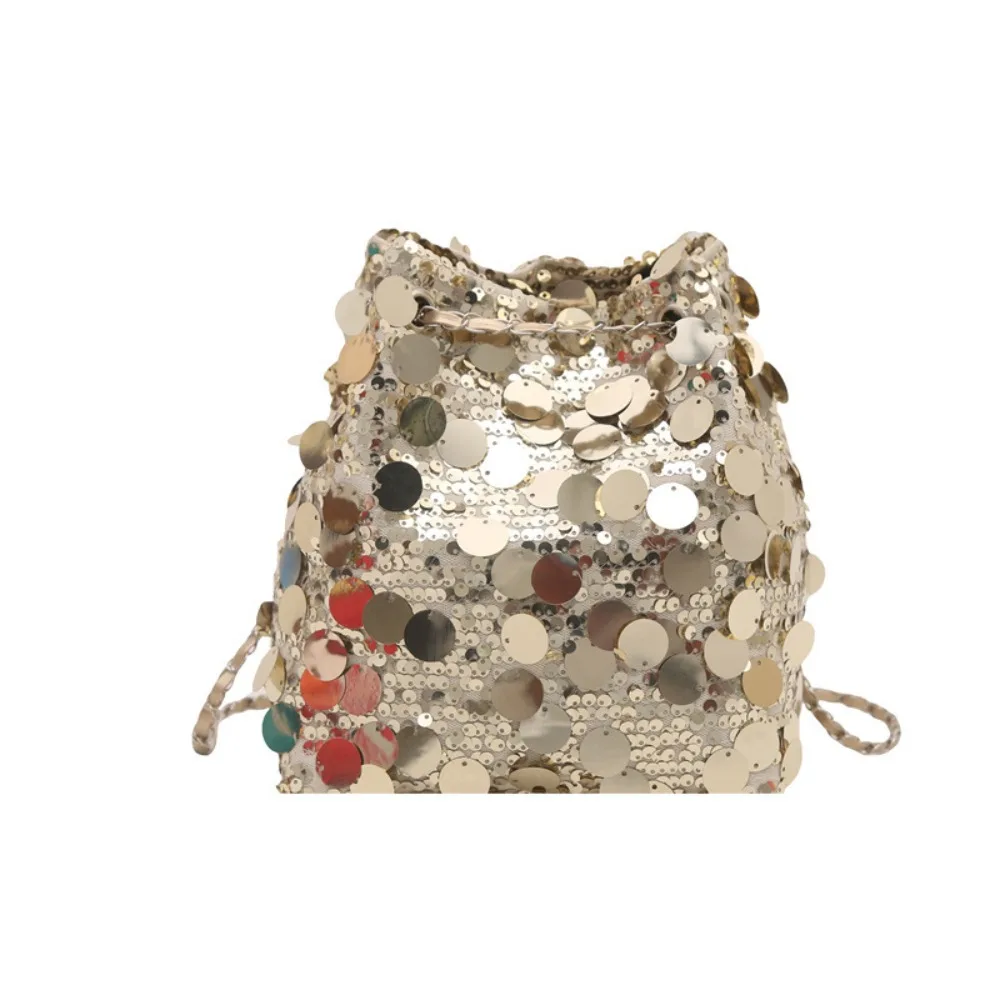 

Portable Shiny Evening Banquet Bag Chain Handheld Crossbody Bag Large Capacity Korean Style Sequin Shoulder Bag Women