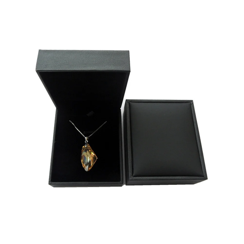 

PU Jewelry Organizer Flocking-Lined Necklace Case Black Elegant Gift Box for Jewelry Storage Necklace Box