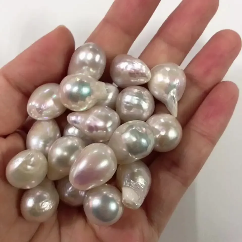 

13.5-15mm big drop white baroque edison loose pearls bead