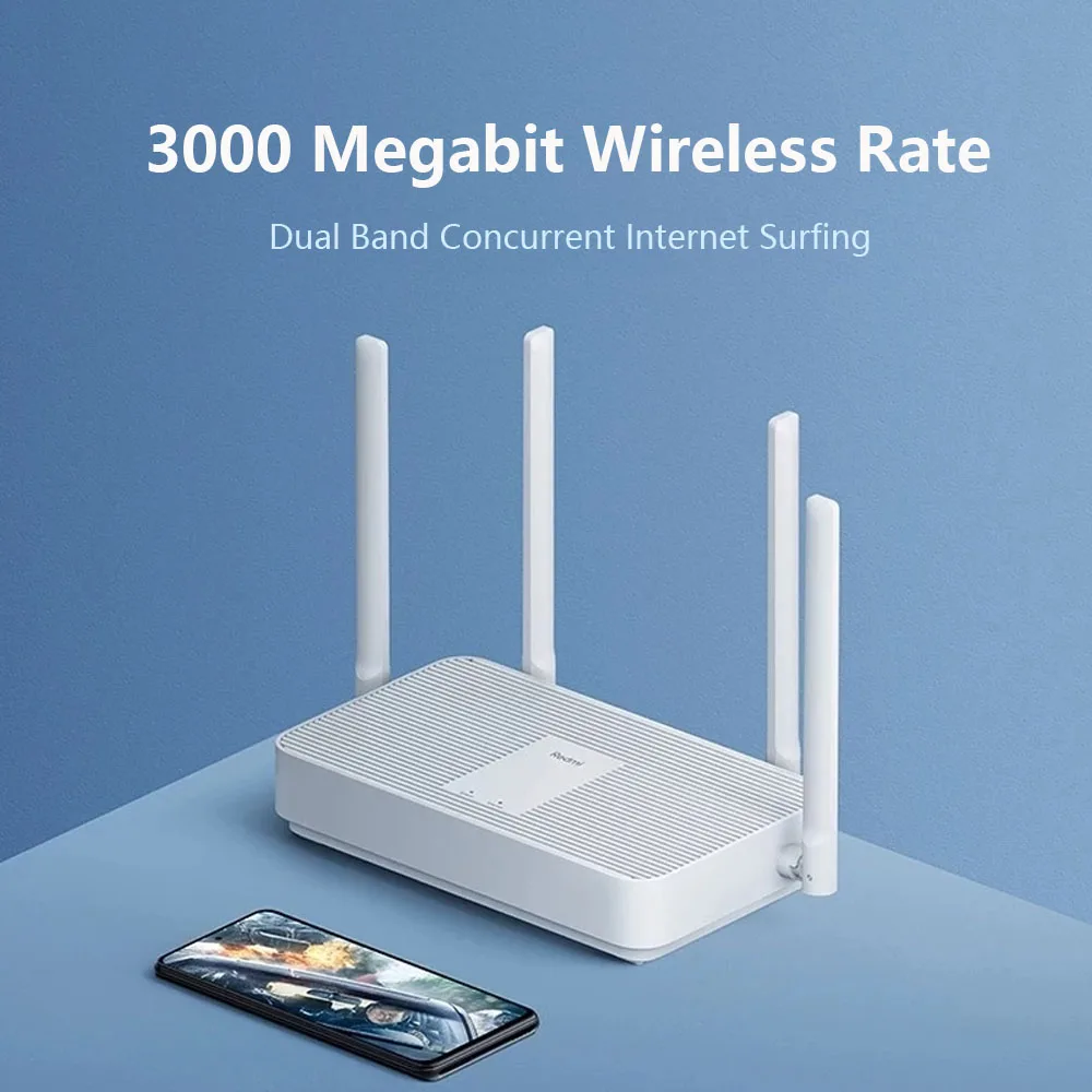 Маршрутизатор Xiaomi Redmi AX3000 Wi-Fi 6 2,4 ГГц/телефон, двухдиапазонный Сетевой удлинитель беспроводной сети, гигабитный усилитель сигнала, антенны с высоким коэффициентом усиления