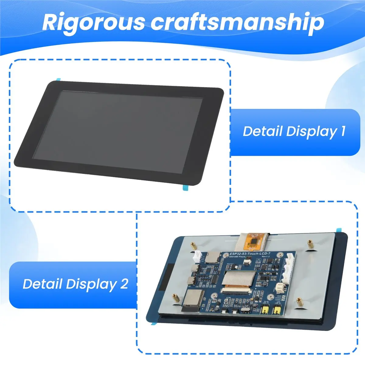 

Плата разработки A43M ESP32-S3 с 7-дюймовым сенсорным дисплеем 800x480, Wi-Fi, Bluetooth 5 для GUI LVGL HMI ESP32