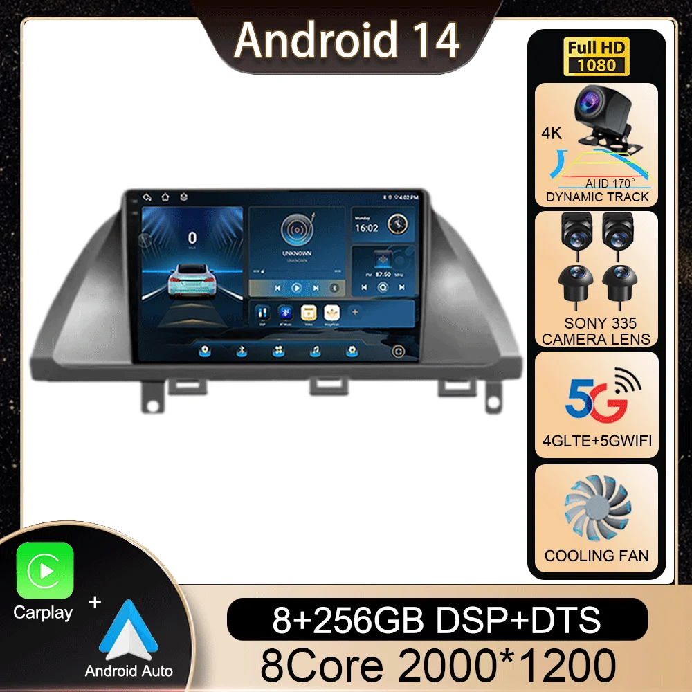 

Автомагнитола Carplay на Android 14 для Honda Odyssey 2005-2010, мультимедийный видеоплеер с GPS-Навигатором, проигрыватель с Wi-Fi и 4G DSP, стерео