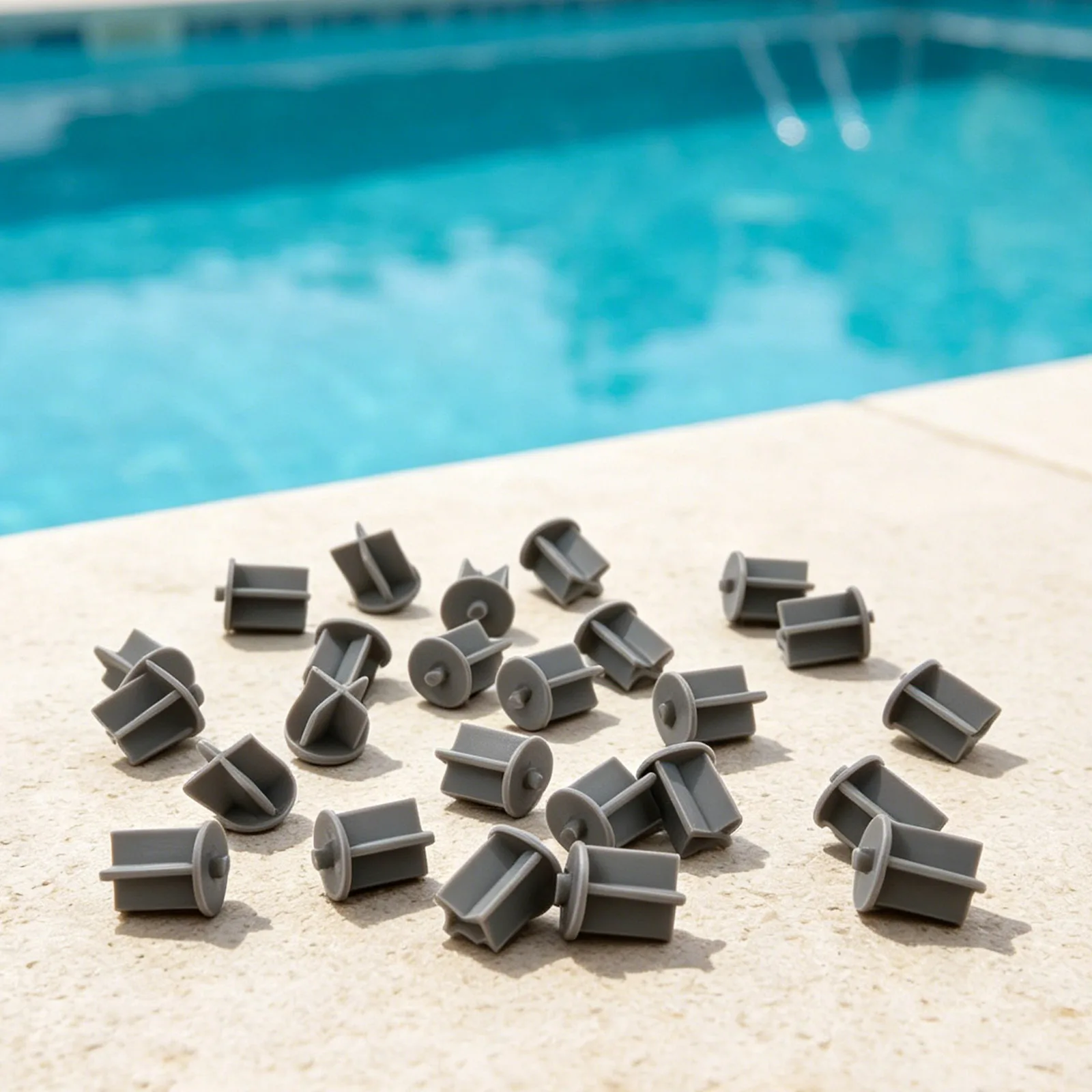Removable Pool Fence Cap Set 25 Pieces Silicone Construction Fits 1 Inch Deck Holes in Pool Fence and Barrier Applications