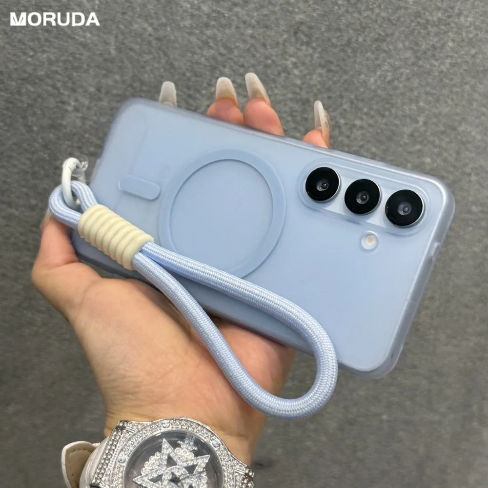 Matte for Magsafe Hard PC Lanyard Case for Samsung Galaxy S26 S25 S24 Ultra S22 S23 Plus S21 FE A56 A55 A16 A35 Magnetic Cover