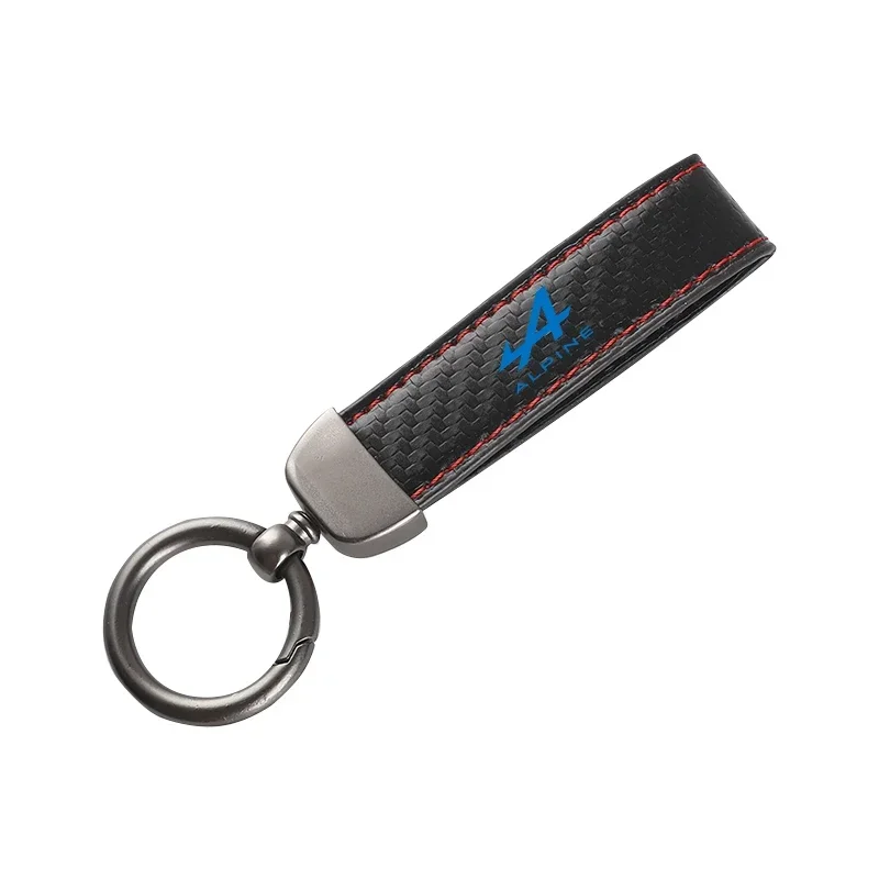 New Car Keychain Buckle Jewelry carbon fiber Leather Keychain for Alpine with logo car accessories