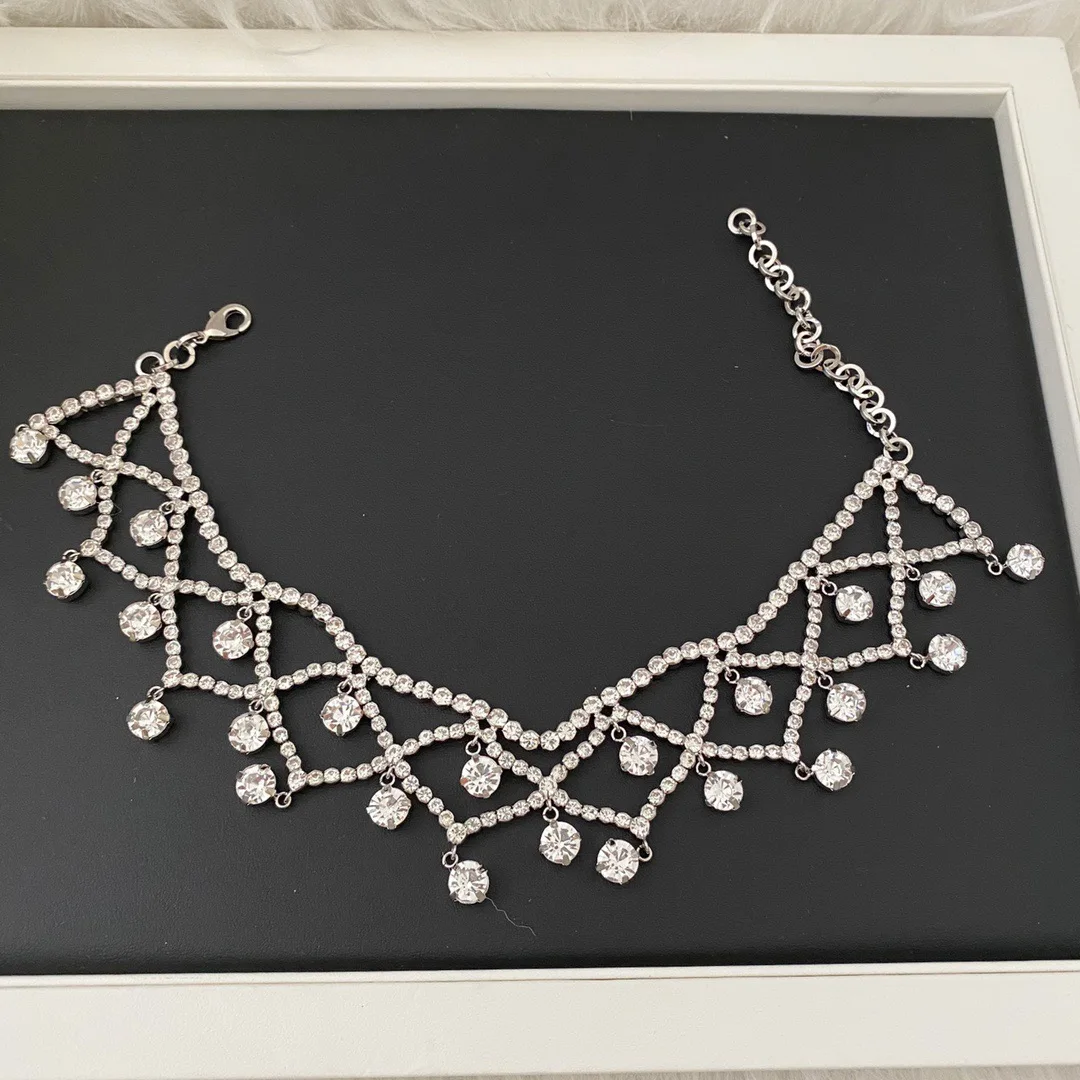 Necklace Temperament Light Luxury Lap Chain Mesh Tassel For Women Luxury Collares Para Mujer Jewelry Collier Femme Pendant