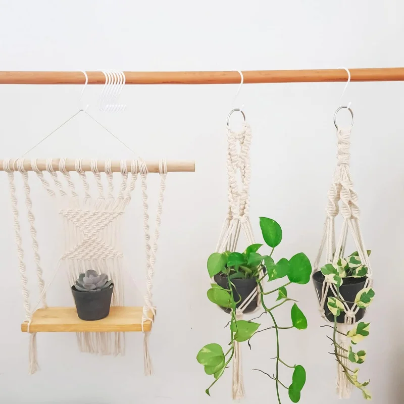 24 Ganci a S bianchi da 4-1/2 pollici appesi, ganci a S grandi rivestiti in vinile resistenti, armadio con rivestimento in gomma metallica in acciaio Ro