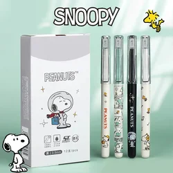 12 adet/takım Snoopy karikatür imzalama kalem jel kalem okul ofis malzemeleri öğrenci sınav kalem kırtasiye hediye 0.5mm hızlı kuru siyah mürekkep