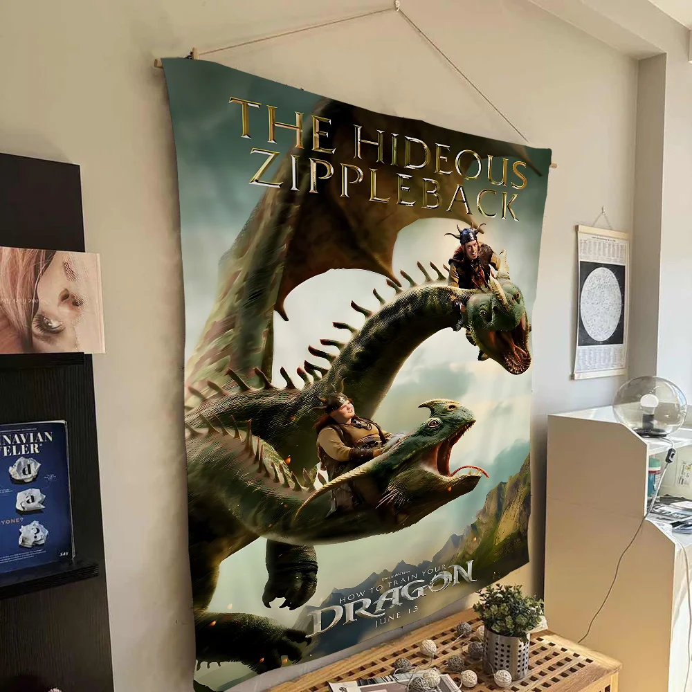 Фильм «Как приручить дракона» Плакат Zelfklevend Пляжные полотенца из микрофибры Быстросохнущее полотенце Песочные пляжные полотенца Полотенце для бассейна для путешествий