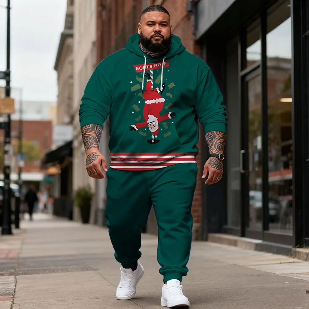 

S-9xl plus size Men's Hoodie Set with Skull Elements - Stylish, Comfortable Outfit for Big & Tall Guys