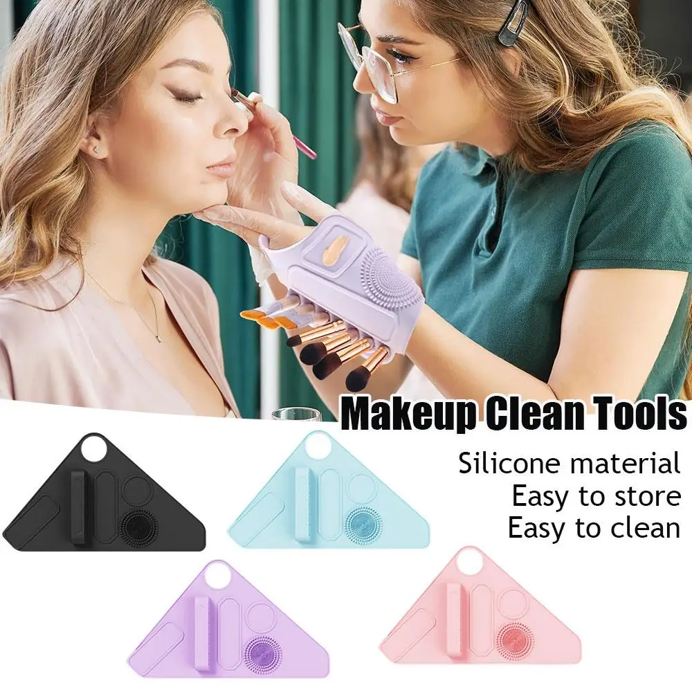 Multi função capa luva de armazenamento paleta de mistura de maquiagem silicone fundação paleta maquiagem ferramentas limpas útil caso de beleza