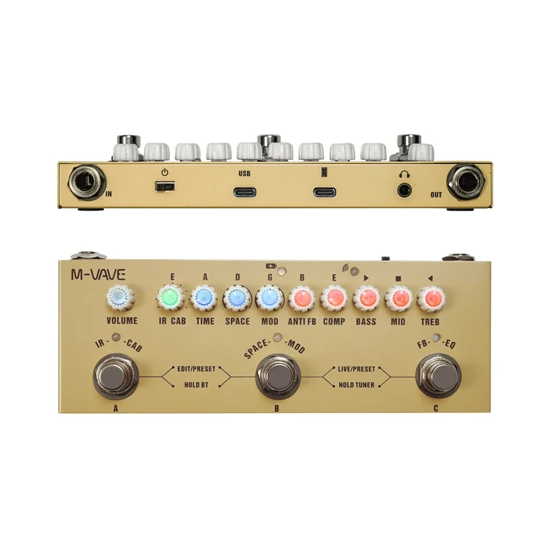 M-VAVE Cube Baby AC Pro Acoustic Guitar Processor | 9 AMP/IR Sims w/ Dly/Chs/Rvb FX | USB Audio Interface | Type-C Recharge - view 3