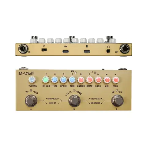 एम-वेव क्यूब बेबी मल्टी इफेक्ट्स पेडल ध्वनिक गिटार/बास/इलेक्ट्रिक गिटार के लिए रिचार्जेबल 8 आईआर कैबिनेट सिमुलेशन इफेक्ट पेडल 10 best sales क्यूवेव बास - №2