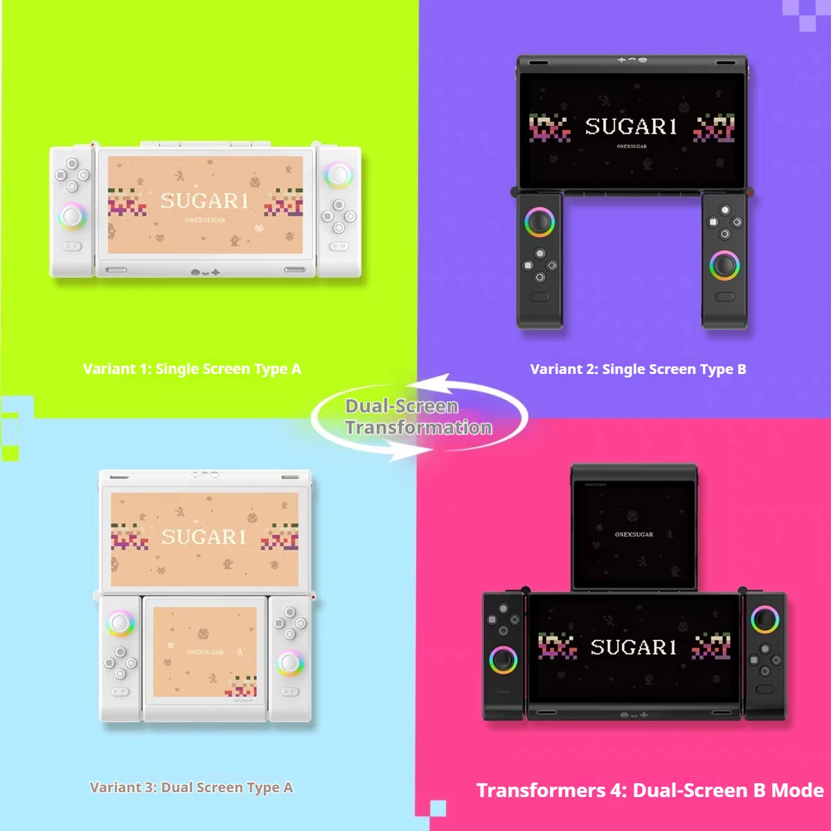 OneXPlayer Sugar 1 وحدة تحكم ألعاب مزدوجة الشاشة قابلة للتحويل محمولة باليد Snapdragon G3gen3 3.92 + 6.01 بوصة عصا تحكم لقاعة الشاشة Oled #5