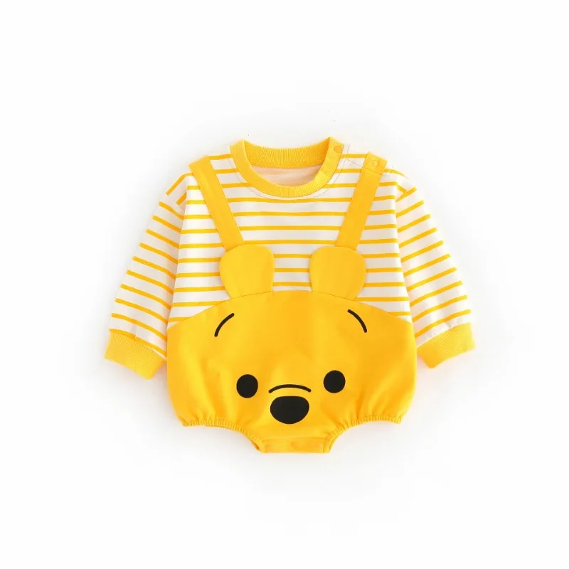 Cute Cartoon Winnie The Pooh Pattern Baby Lapel Spring Triangle Bag Fart Clothes Super Cute Men\'s and Women\'s Treasure Clothes