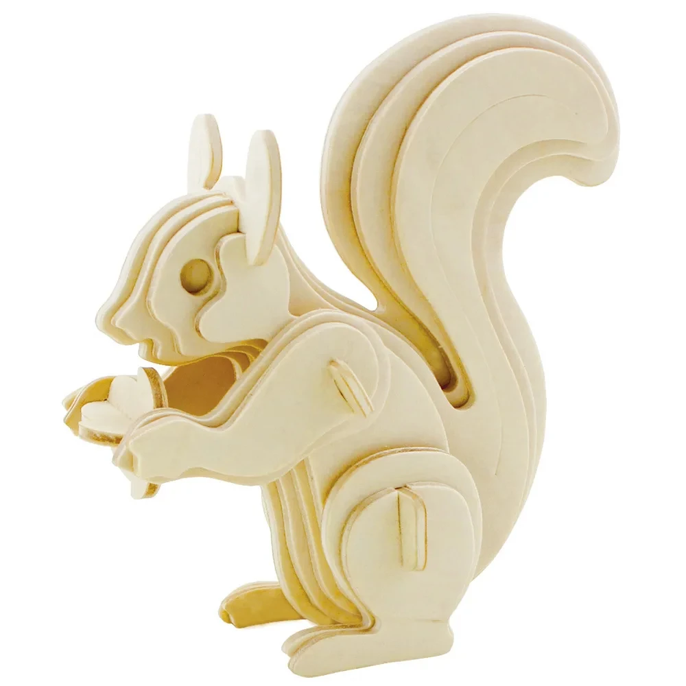 Mainan Puzzle Jigsaw Hewan Kayu 3d untuk Anak-anak Diy Puzzle Kayu Buatan Tangan Puzzle 3D Hewan Serangga dan Mobil P550