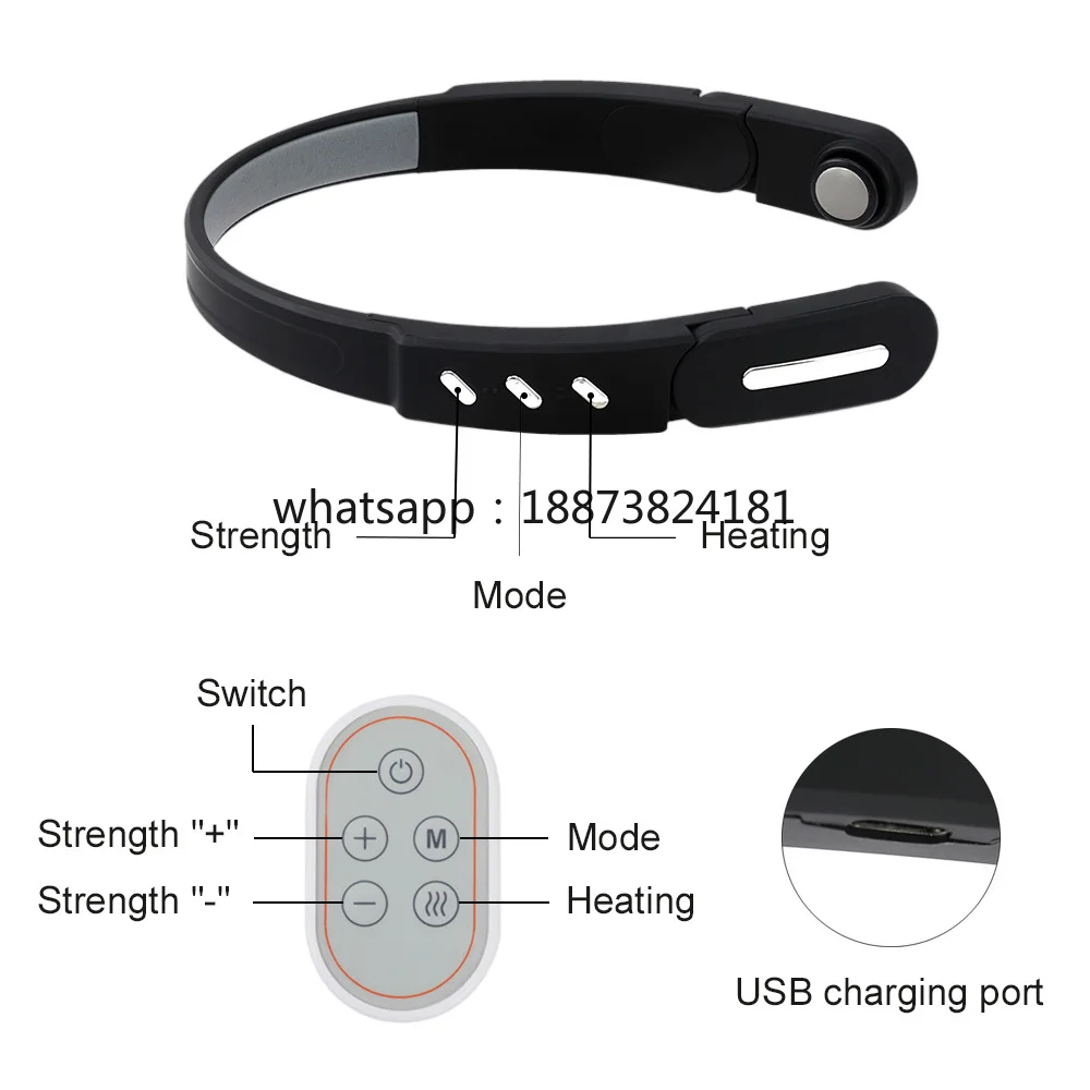 Electric Head Massager Electrotherapy Stress Relax EMS Vibration Bluetooth Music for Temple Muscle Massage Stimulation Machine f