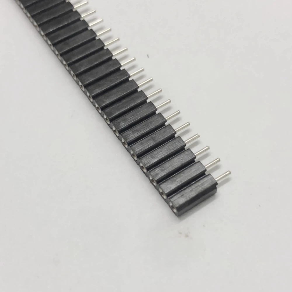 5pcs 2.54mm Pitch 40 Pin Female Single Row Straight Round Pin Header Strip Connector