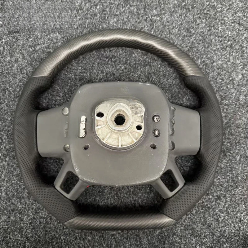 For Land Rover Defender 90 110 130 Steering Wheel Horn Cover Matte Carbon Fiber Sport Retain Original Heated Horn Shell