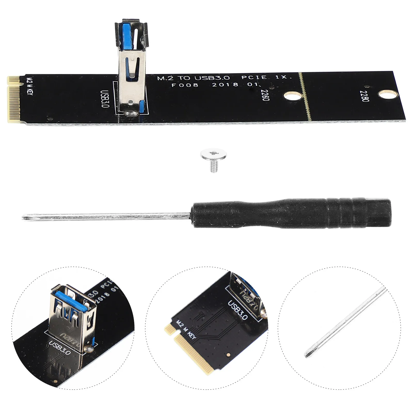 4Pcs Pcie USB 3.0 Transfer Cards High Speed Expansion for Desktop .2 Adapter Reliable Data Transmission