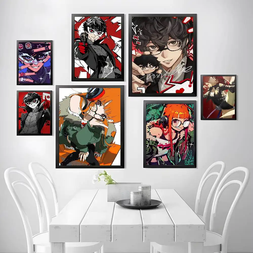 Goro Akechi Persona Joker Poster Self-adhesive Art Waterproof Paper Sticker Coffee House Bar Room Wall Decor