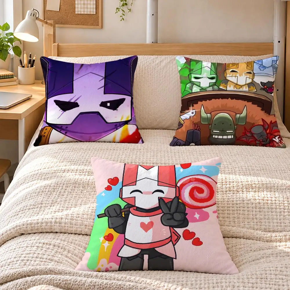Game Adventure C-Castle Crashers Cushion Cover Soft Short Plush  throw pillow Sofa Bedroom Den Car Dorm Decor Gifts