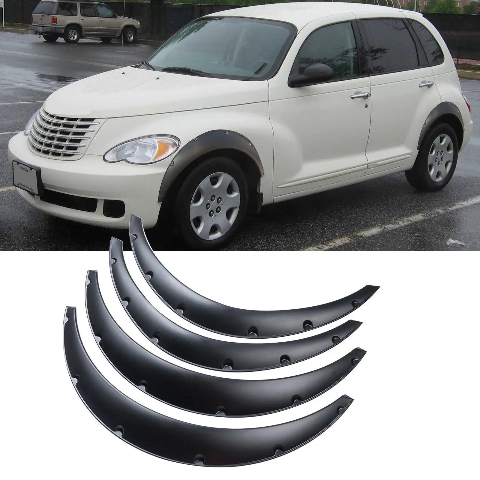 

Matte black Durable Fender Flares Wheel Arches Body Kit For Chrysler PT Cruiser