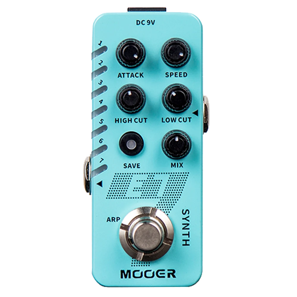 

MOOER E7 Polyphonic Synth Electric Guitar Effect Pedal 7 Slot Presets 7 Synthesizer Tones Individual Arpeggiator for Each Tone