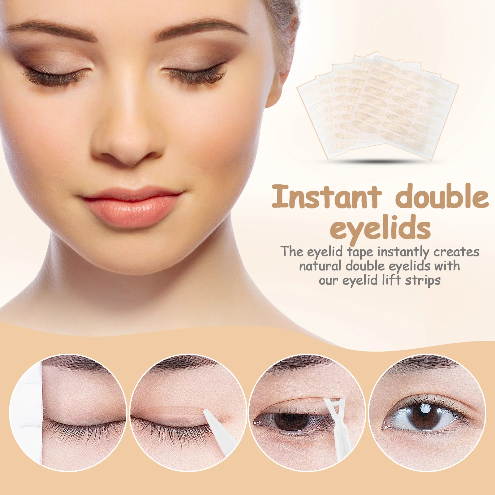 Bande de paupière en dentelle pour les yeux à capuche, 240 pièces, bandes de levage invisibles à Double paupière, outil de maquillage léger et durable pour les yeux