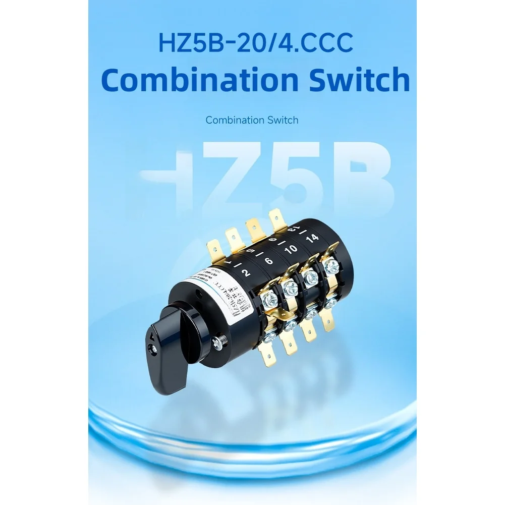 Three Position Four Section Combination Switch HZ5B-20/4.CCC for Welding Machine Circuit Protection 660V 20A Rating