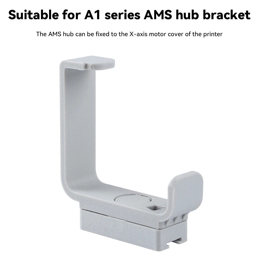 

AMS Hub Bracket for BambuLab A1 L-Shaped Mounting Printed Model Adapter for Secured Hub to 3D Printer's X-axis Motor Cover