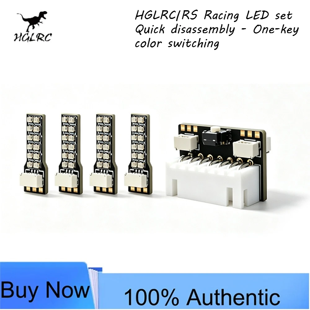 HGLRC RS – ensemble de bandes lumineuses LED, 6 couleurs, commutation à une touche, 5 niveaux de luminosité, 4 modes, prise pour Drone RC