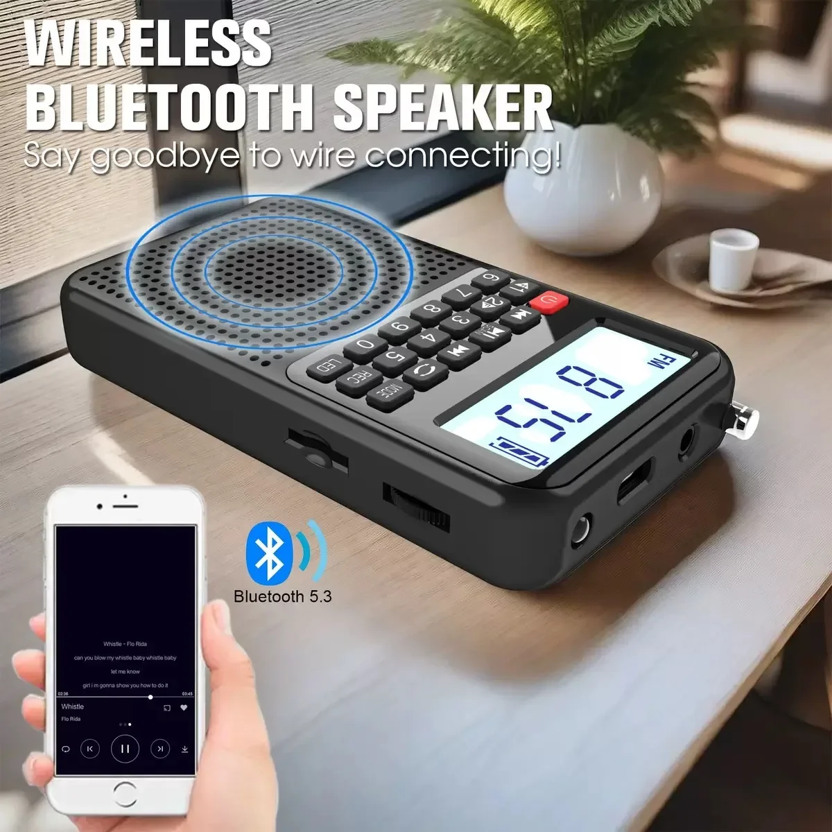 Digital Pocket Slim Portable Mini Fm Radio Music Box Support Voice Recording Function Bluetooth Speaker With SD Memory Card Slot