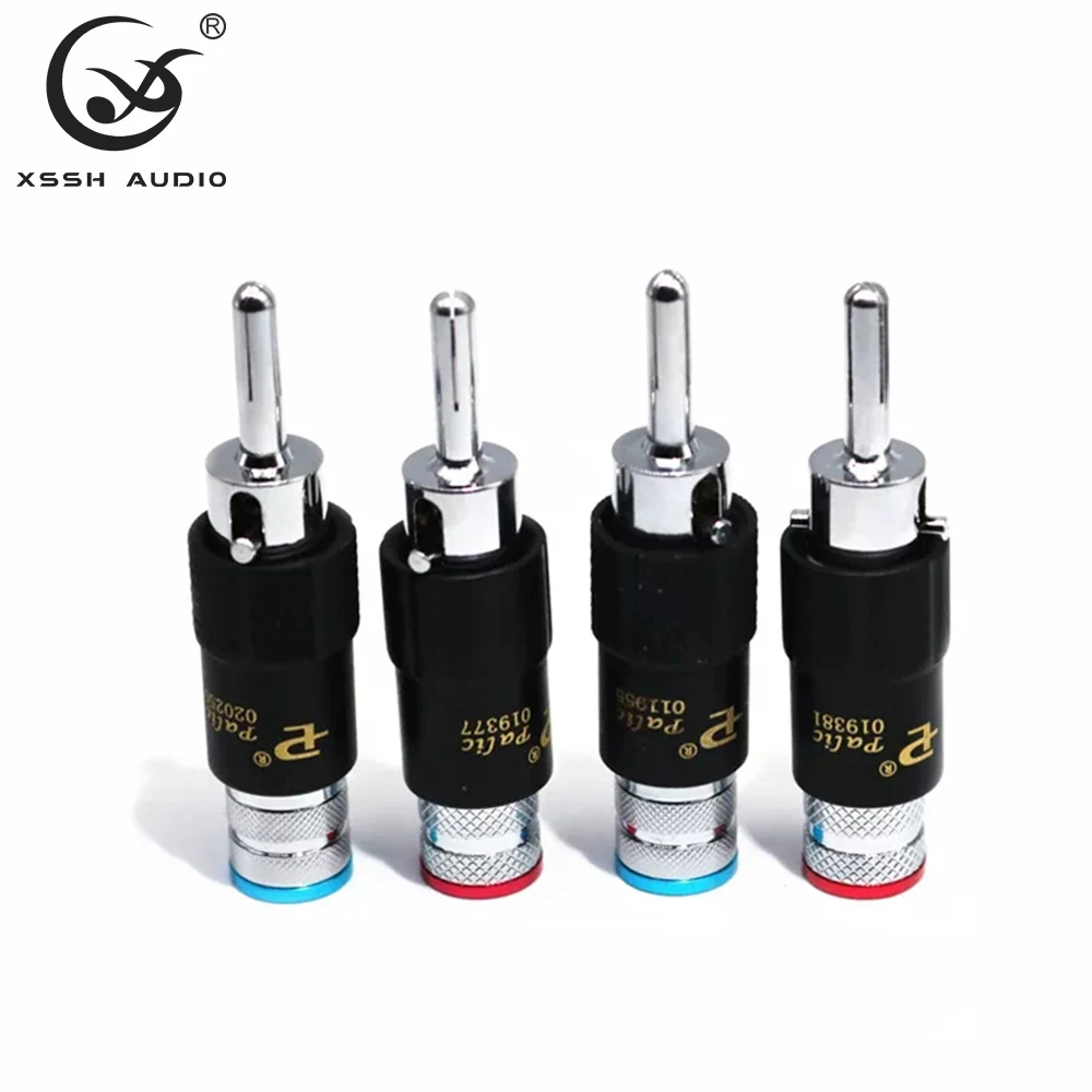 Speaker Jack YIVO XSSH OEM ODM DIY Hi-end 8pcs Copper Rhodium Plated Audio Video 8mm Self-locking Male Connecter Banana Plug