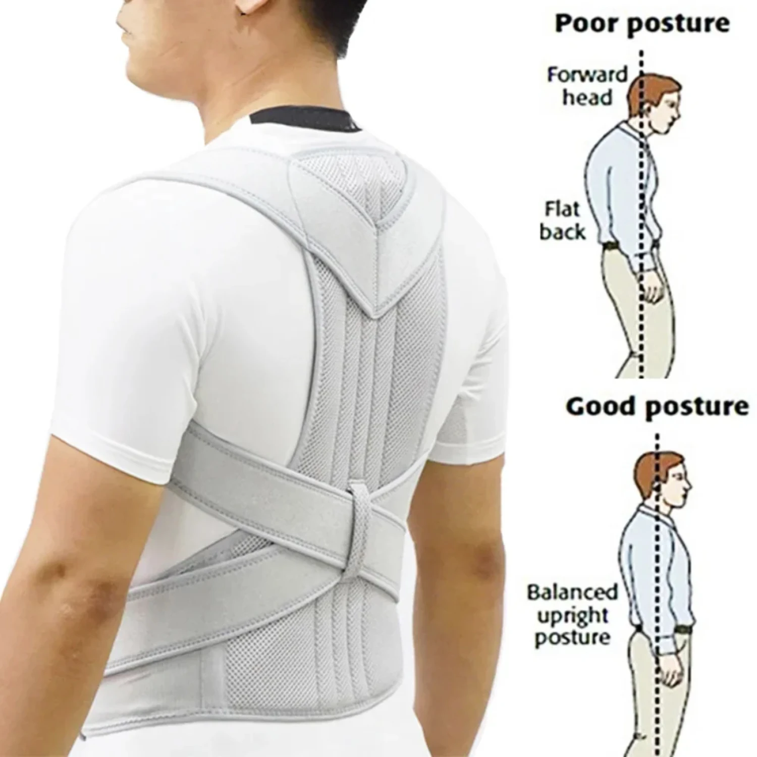 

Adult Back Support Adjustable Back Posture Corrector Back Support Stop Bending And Hunchback High Quality Trainer