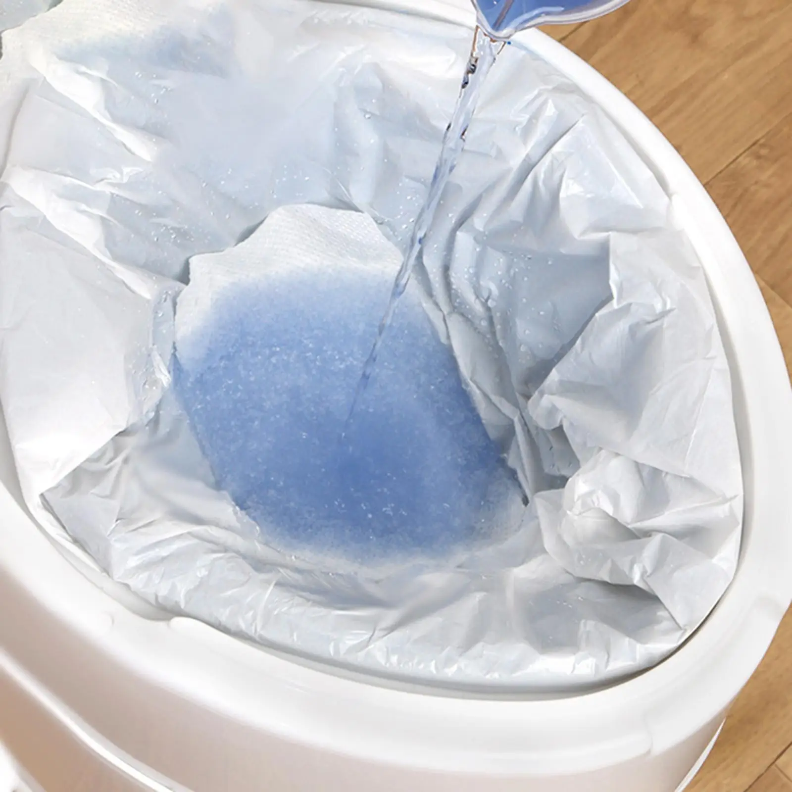 Commode Liners with Absorbent Pads Drawstring Disposable Bedpan Waste Bags for Mobility Aid Unisex