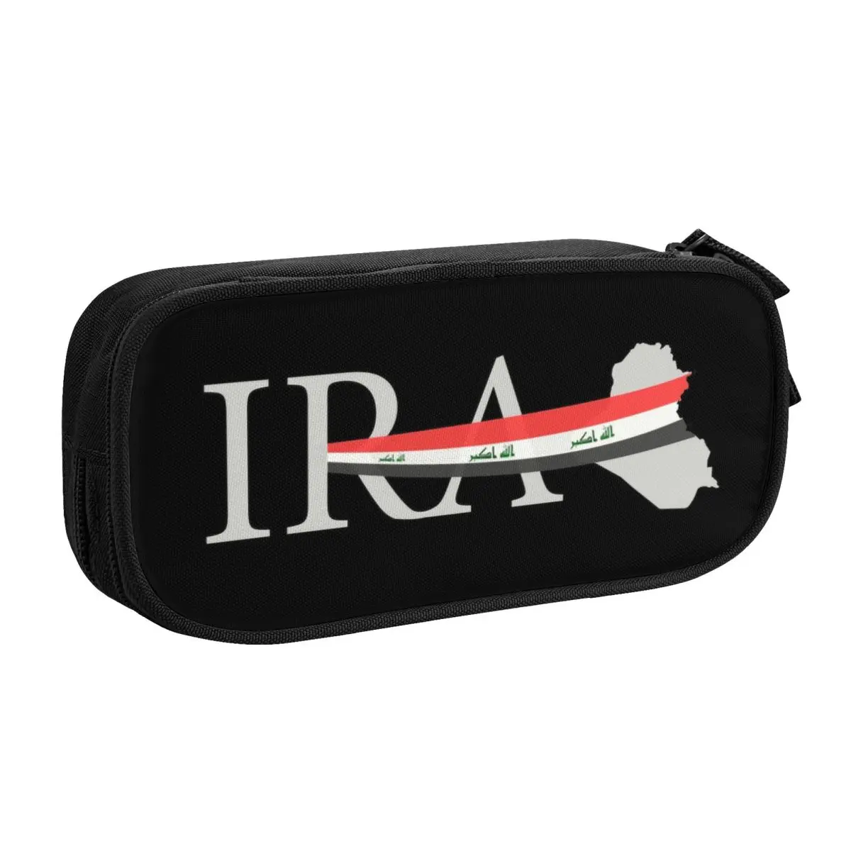 Korean Custom Iraq Flag Map Pencil Case for Boys Gilrs Iraqi Patriotic Gift Large Capacity Pen Bag Box School Supplies