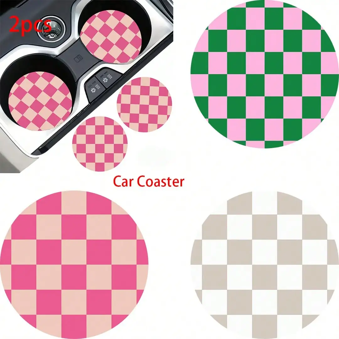 2-pack car cup holder mats, non-slip, shockproof, universal, stylish car coasters, can be inserted into the car, as interior acc