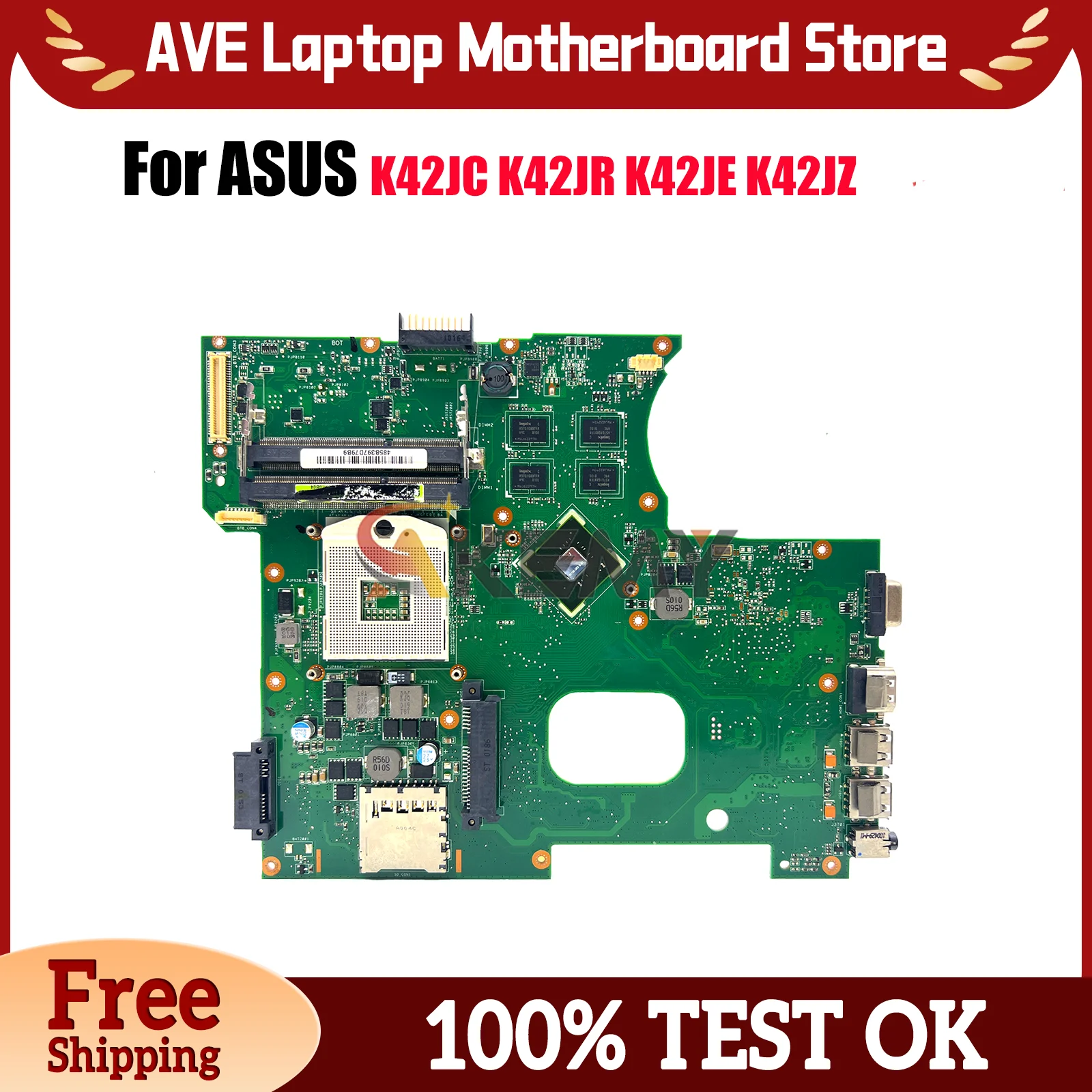 

K42JC Материнская плата для ноутбука ASUS X42J A42J K42JC K42JP K42JR K42JZ K42JA K42J K42JE K42JY K42JZ Материнская плата 100% тестовая быстрая доставка