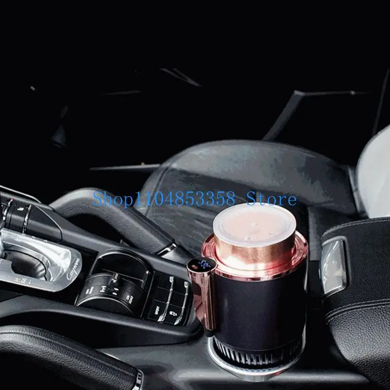 652F Easy Carry Electric Beverage Mug with Quick Hot & Cold Function Vehicles Cup Warmer & Cooling for Commuting & Long Drives