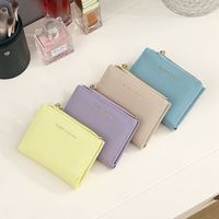 Women's Short Wallets PU Leather Female Card Holder Wallet Luxury Brand Ladies Small Zipper Wallet with Coin Purse