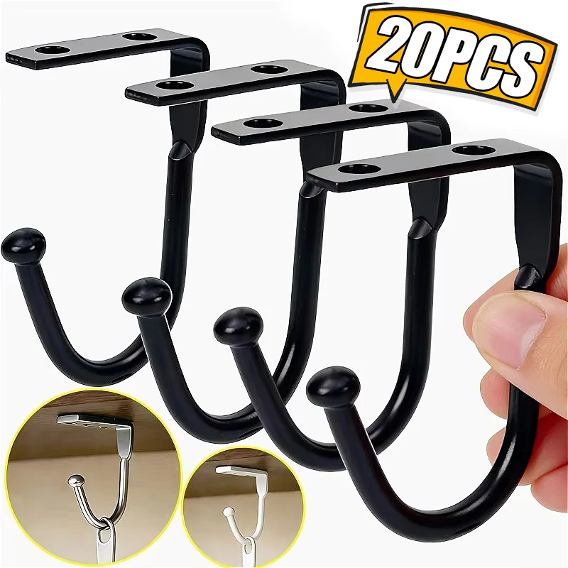 2/20PCS Zinc Alloy Single Ceiling Prong Hook Kitchen Closet Wall Mount Clothes Keys Hanger Heavy Duty Multi-Purpose Storage Hook
