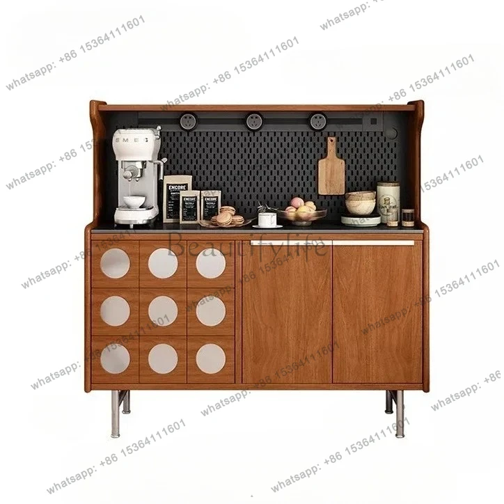 

pg45Nordic medieval dining side integrated retro tea cabinet storage coffee side cabinet living room solid wood cabinet