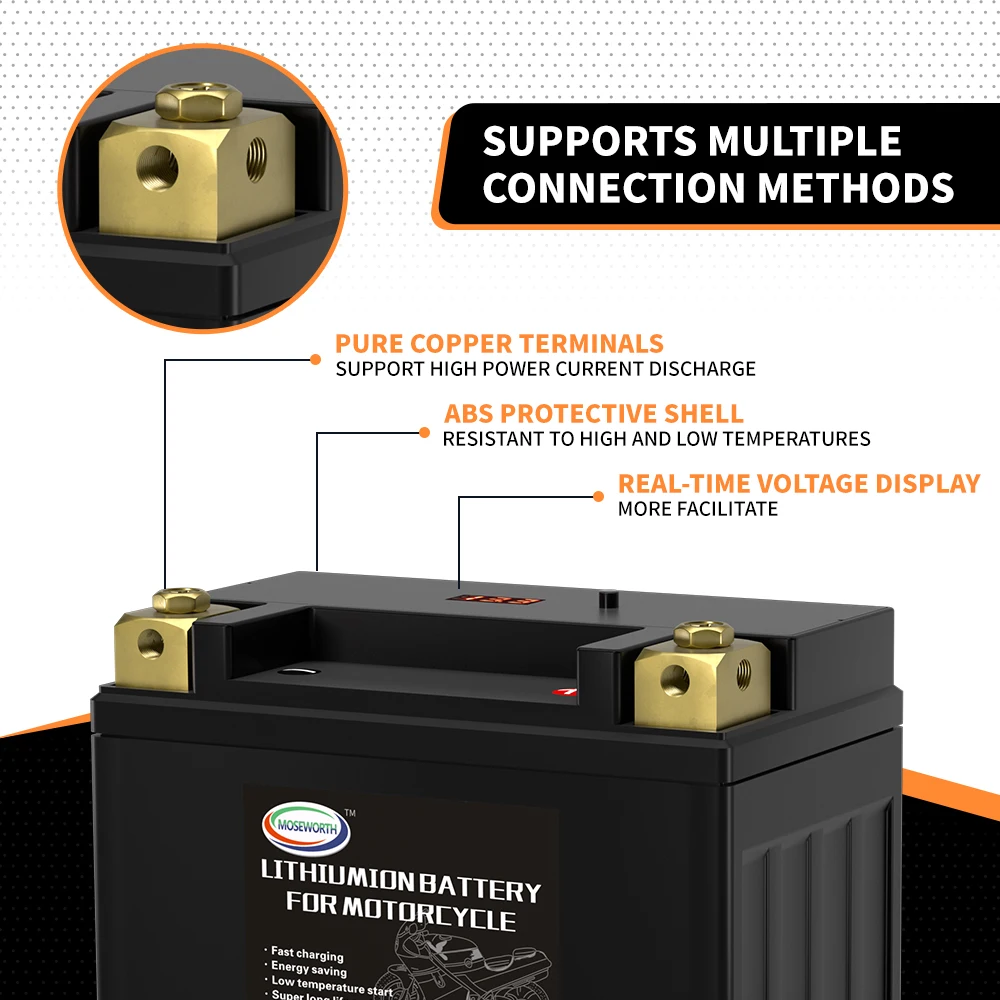 Motorcycle Battery 12V LiFePO4 Lithium Iron Phosphate Battery Built in BMS 4Ah 8Ah 9Ah 12Ah 16Ah CCA 260A 350A 450A 520A 620A