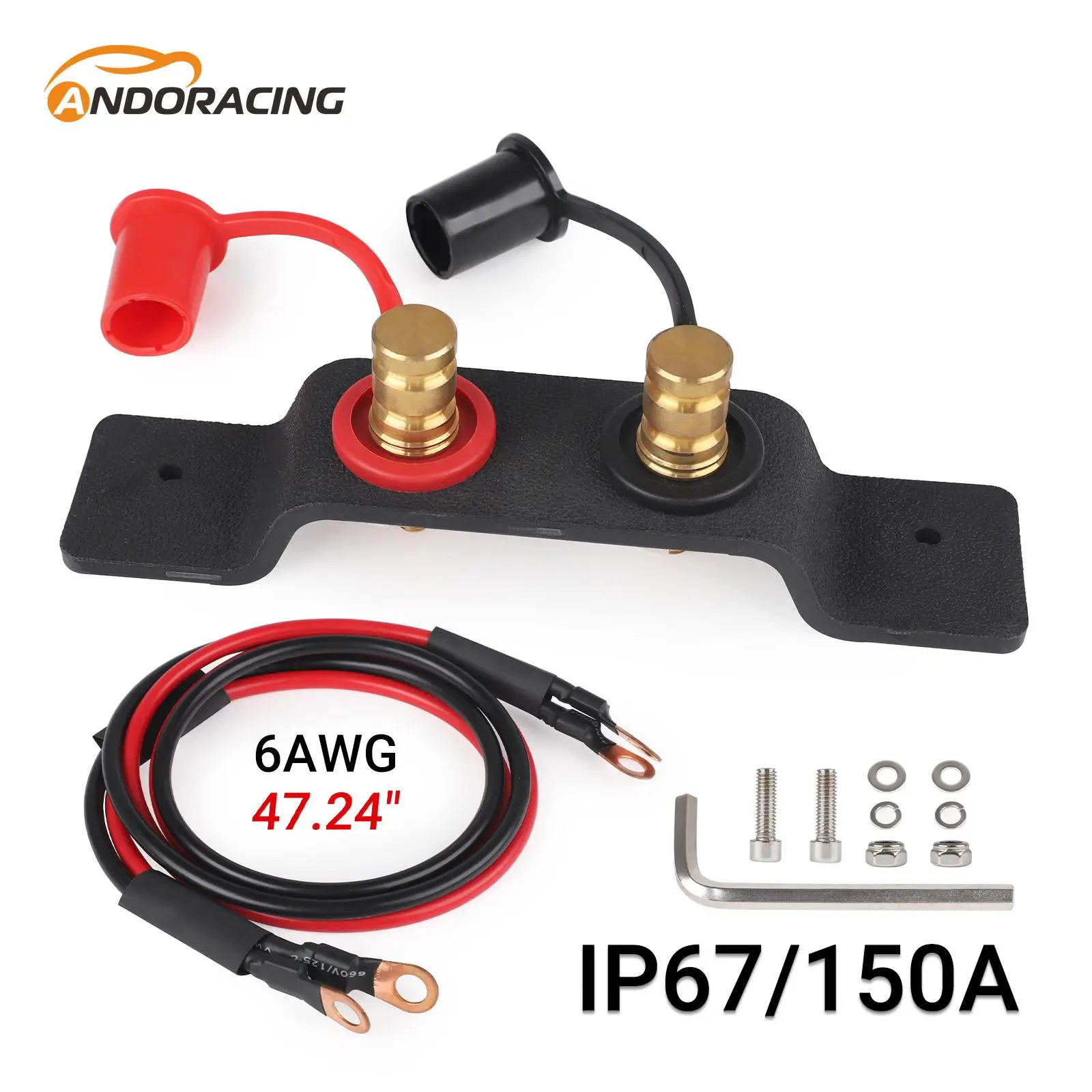

Battery Terminals Jumper Post Starter Terminals Relocation Kit Quick Easy Chargeing Post for Can AM x3 Lawn Mowers UTV ATV Boats